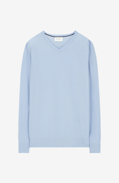 Sweter v-neck z wełny merino