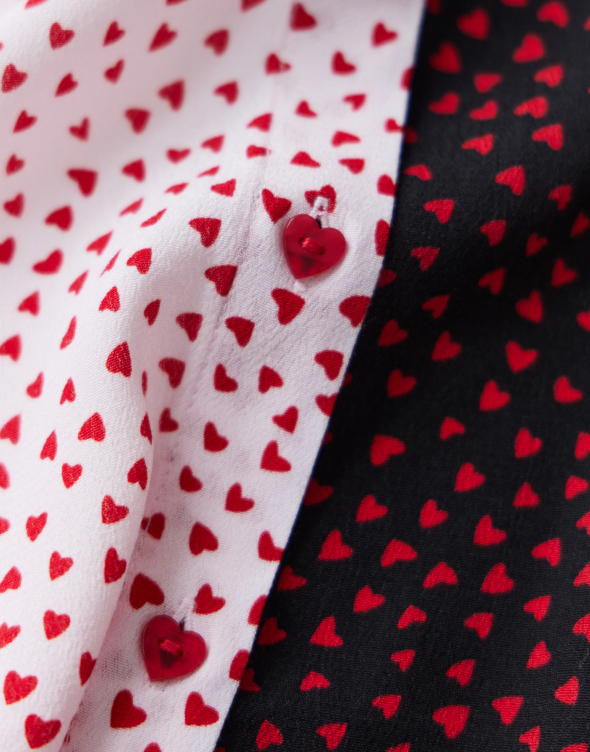 Koszula z wiskozy w serduszka