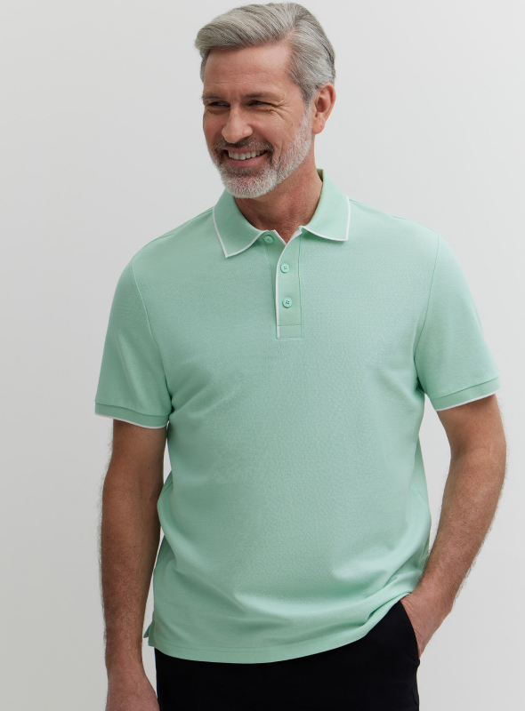 Polo z bawełny podwójnie merceryzowanej z kontrastem