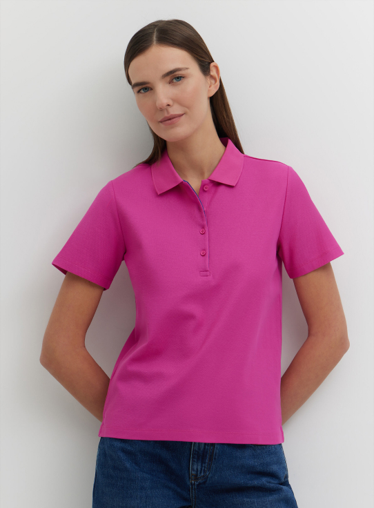 Polo z bawełny merceryzowanej z kontrastem