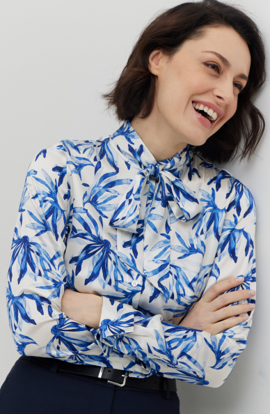 Koszula z jedwabiu w kwiaty