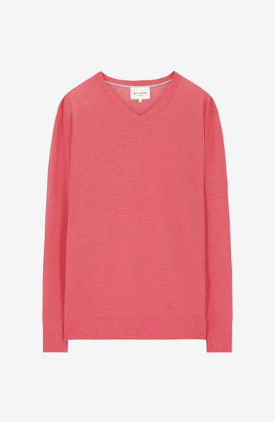 Sweter v-neck z wełny merino