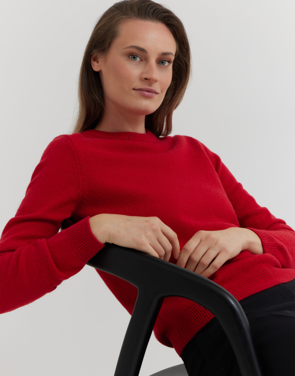 Melanżowy sweter z wełną