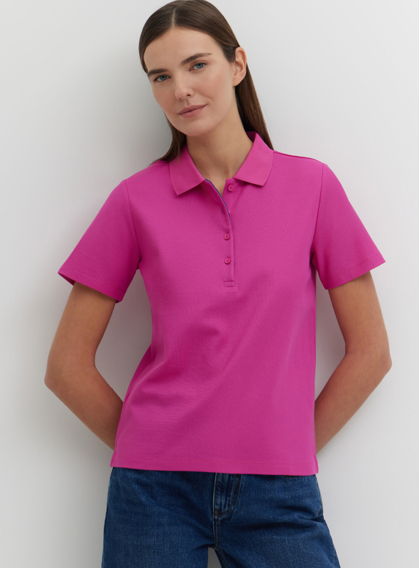 Polo z bawełny merceryzowanej z kontrastem