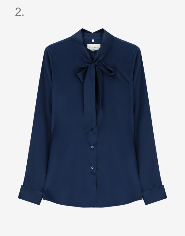 Jedwabna koszula z kokardą