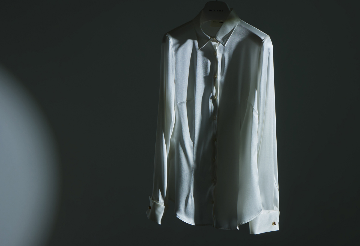Koszula z jedwabiu na spinki