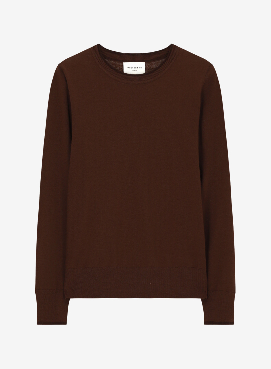 Sweter z kontrastem z wełny merino