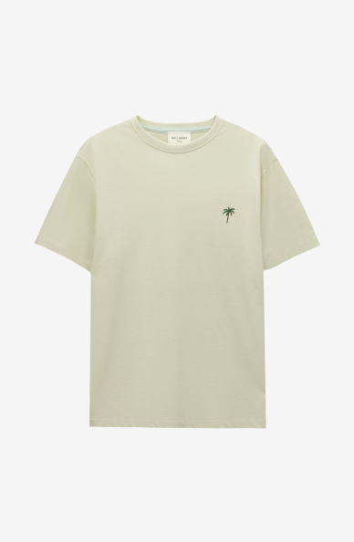 T-shirt z bawełny merceryzowanej z haftem