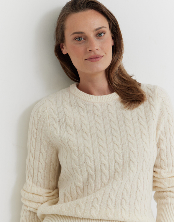 Wełniany sweter ze splotem