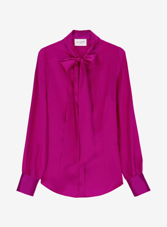 Koszula z jedwabiu z kokardą