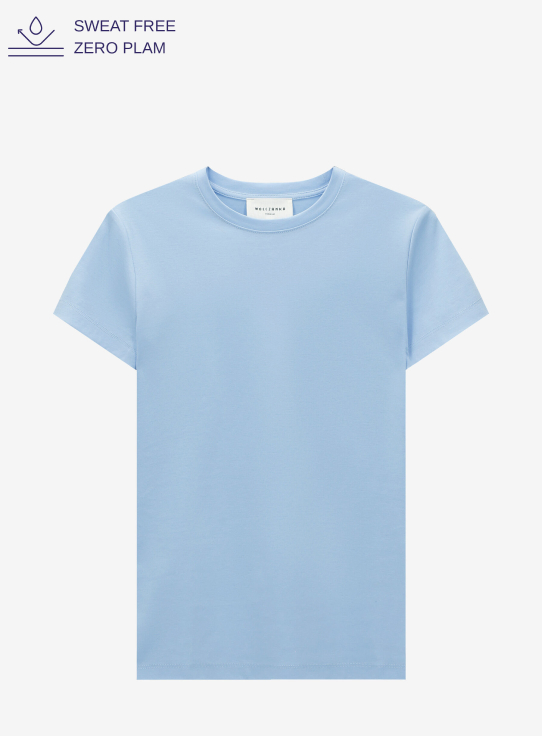 T-shirt slim z bawełny merceryzowanej