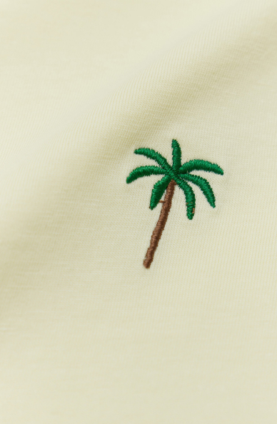 T-shirt z bawełny merceryzowanej z haftem