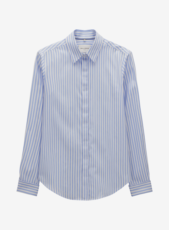 Koszula w paski z bawełny satynowej