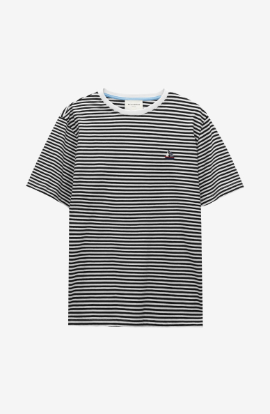 T-shirt z bawełny merceryzowanej z haftem