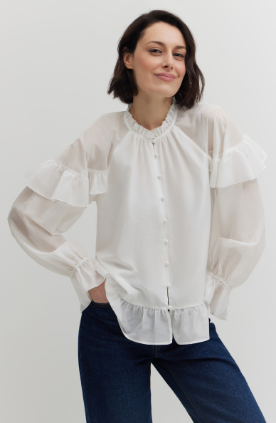 Bawełniana koszula z jedwabiem